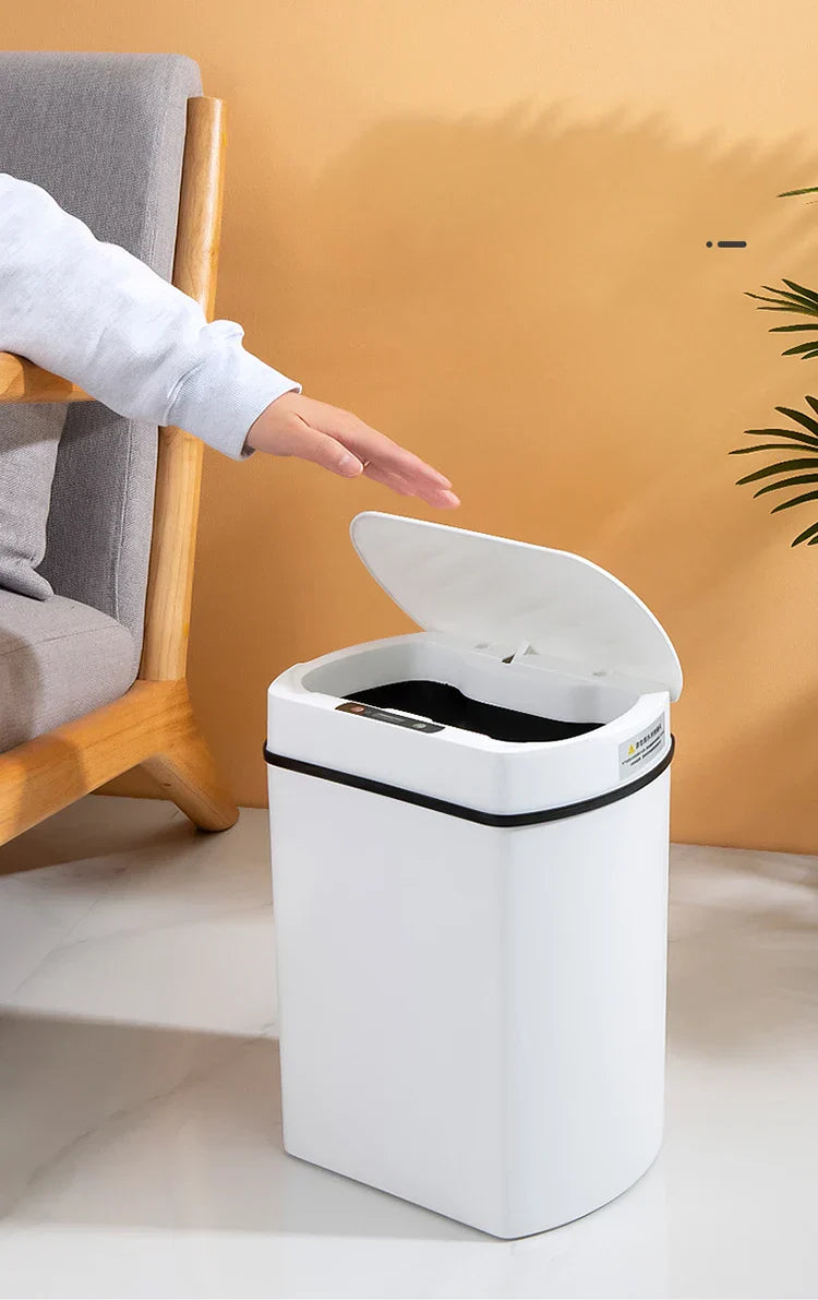Smart Sensor Trash Can Rectangular Kitchen Bathroom - Tophatter Daily Deals