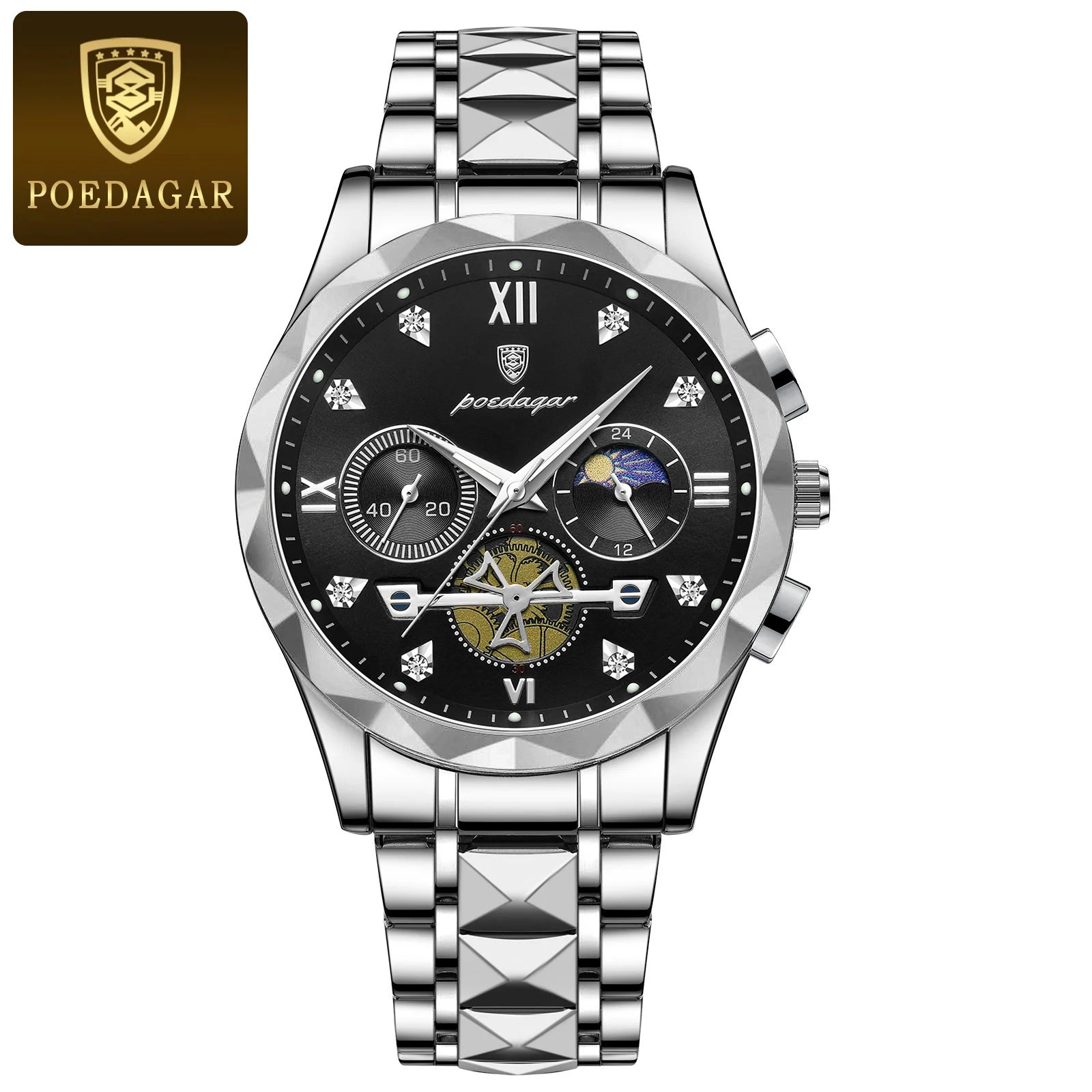 Viktor Po Edagar™ Luxury Men's Wristwatch Viktor Po Edagar™ Silver Black Watches - Tophatter Daily Deals