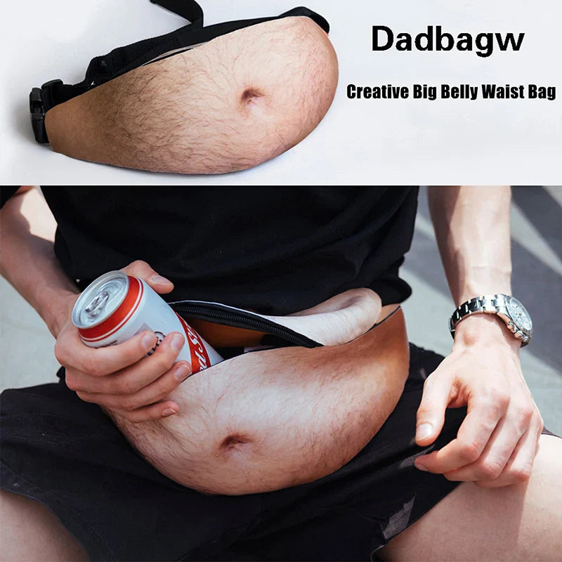 Funny Dad Bod Money Belt Bag Men Travel Bags Flesh Color Creative Fanny Pack Beer Fat Belly Bum Pouch Waist Bag - Tophatter Daily Deals