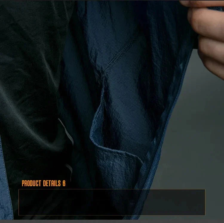 Lightweight Men’s Jacket - Tactical Zip, Polyester, Summer - Tophatter Daily Deals