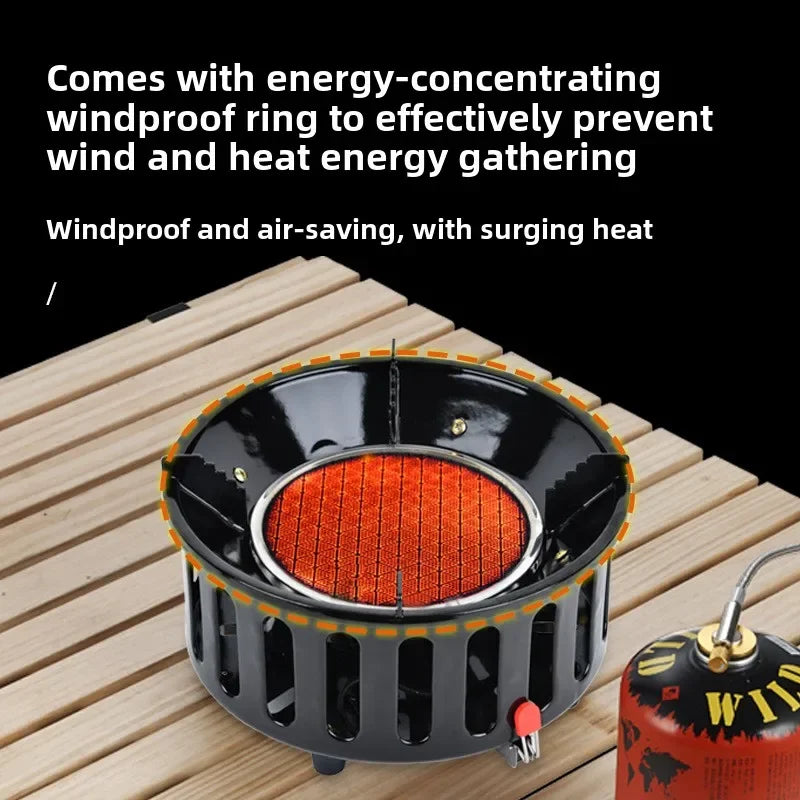 7-Core Camping Infrared Gas Stove Black Camp Cooking - Tophatter Daily Deals
