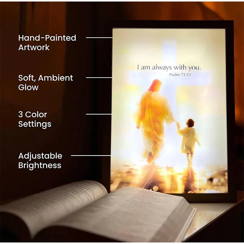 Jesus LED 4D Wall Art Lamp Picture Frame PVC Devotional - Tophatter Daily Deals