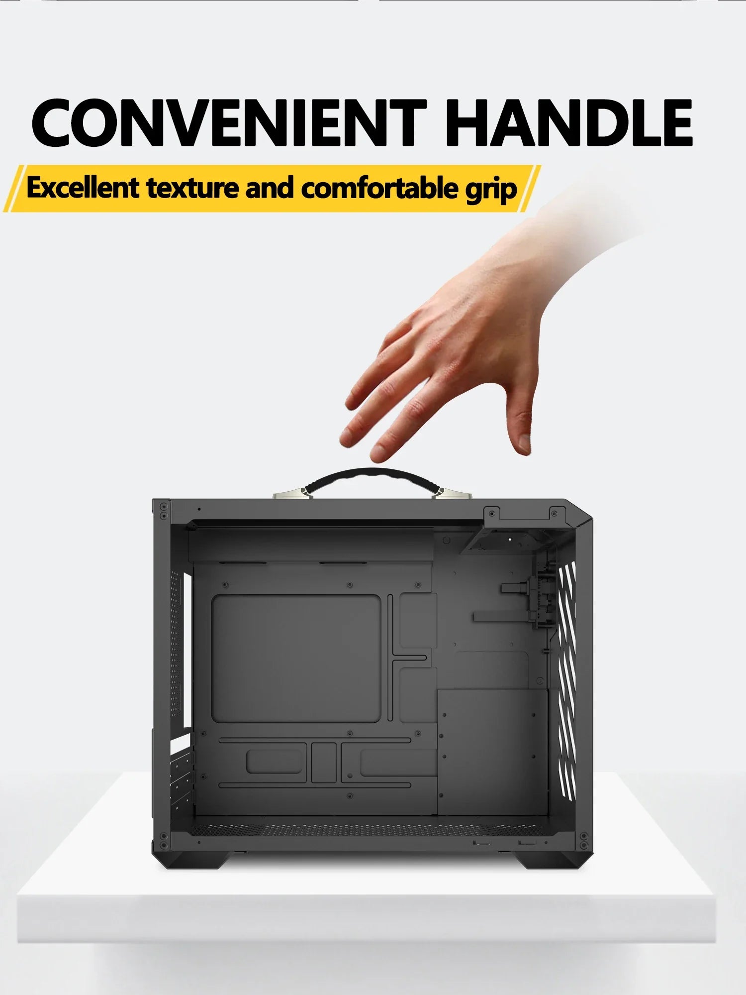Mini ITX Case Glass Side 240mm Watercooling Portable - Tophatter Daily Deals