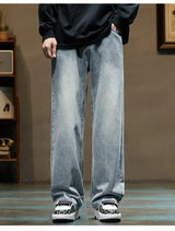 Stretchy Men's Jeans - Baggy Straight Flare, Denim Casual - Tophatter Daily Deals