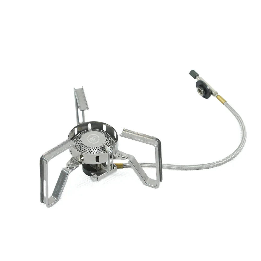 3240W Windproof Split Gas Burner Silver Camp Cooking - Tophatter Daily Deals