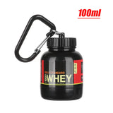 Mini Portable Protein Powder Bottles with Keychain Health Funnel Medicine Bottle Small Water Cup Outdoor Sport Storage Black - Tophatter Daily Deals