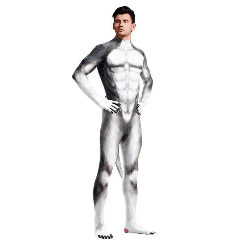 Husky Costume Bodysuit Unisex Couple Halloween Party - Tophatter Daily Deals
