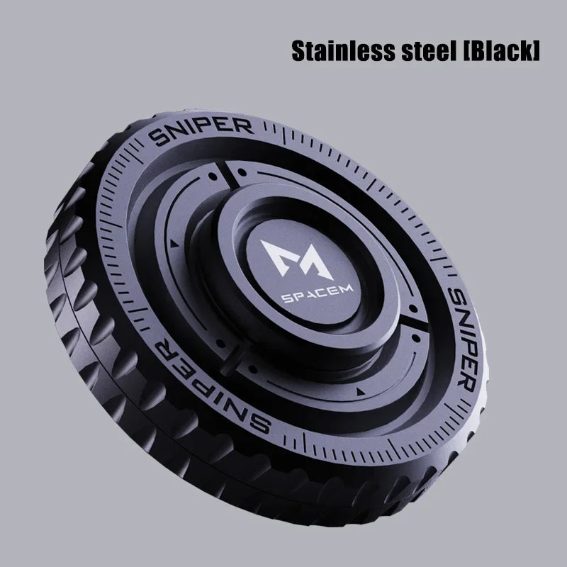 EDC Metal 3in1 Pushing Card Spinner Coin Stress Reliever Black - Tophatter Daily Deals