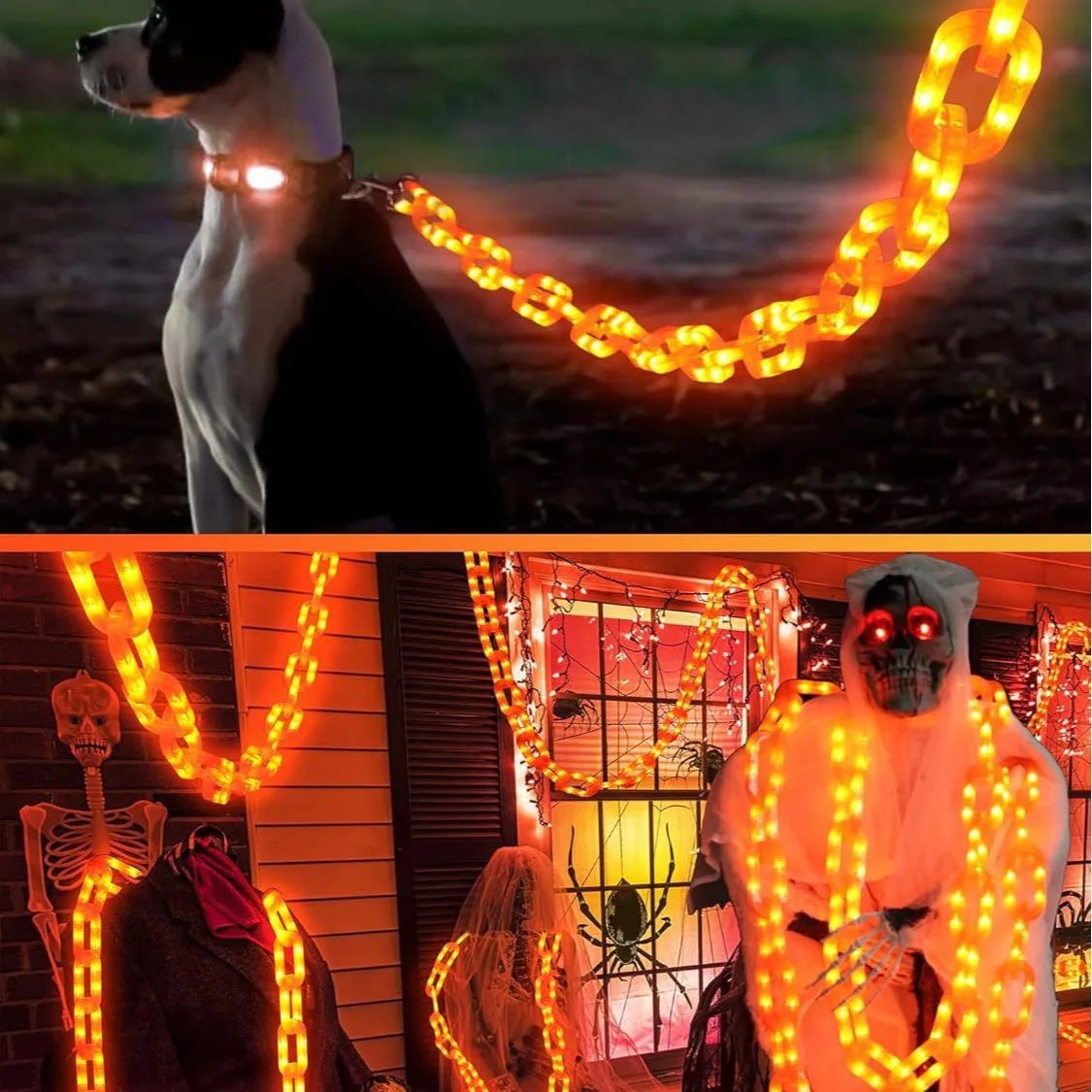 Solar Battery Halloween Chain Lights Waterproof 8 Modes - Tophatter Daily Deals