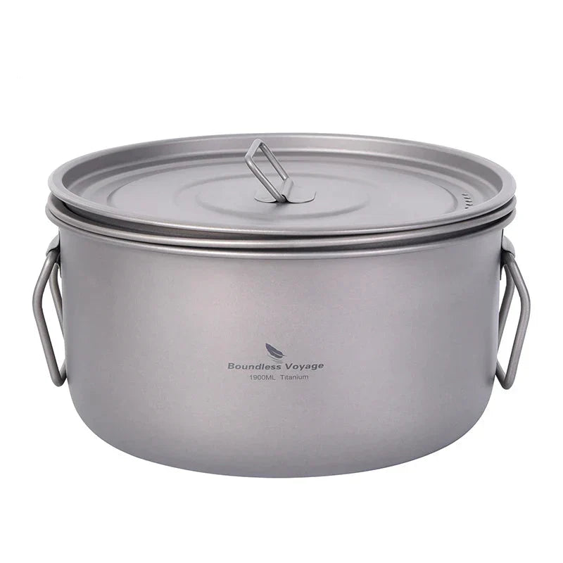 Titanium Camping Cookware Set Grey Camp Cooking - Tophatter Daily Deals