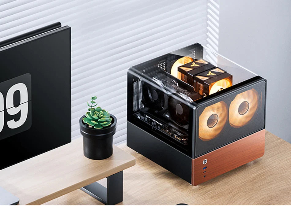 Mini ITX MicroATX PC Case Sea View Glass Compact Gaming - Tophatter Daily Deals