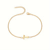 Initial Letter Bead Bracelet Thin Chain Minimalist Elegant T - Tophatter Daily Deals