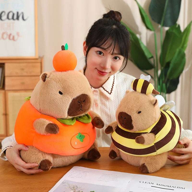 Kawaii Snack Attack: Hamburger Capybara Dog Pig Capibaras Pizza Bubble Tea Cushion Plush Animals - Tophatter Daily Deals