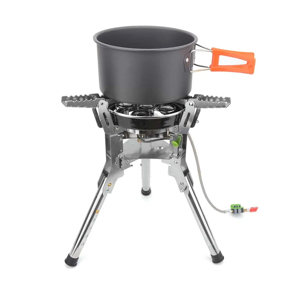 Camping Gas Stove 7400W High-Power Silver Camp Cooking - Tophatter Daily Deals