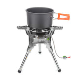 Camping Gas Stove 7400W High-Power Silver Camp Cooking - Tophatter Daily Deals