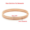 Moissanite 2mm Bracelet 18K Gold Plated Tennis Bangle Rose Gold-Moissanite - Tophatter Daily Deals