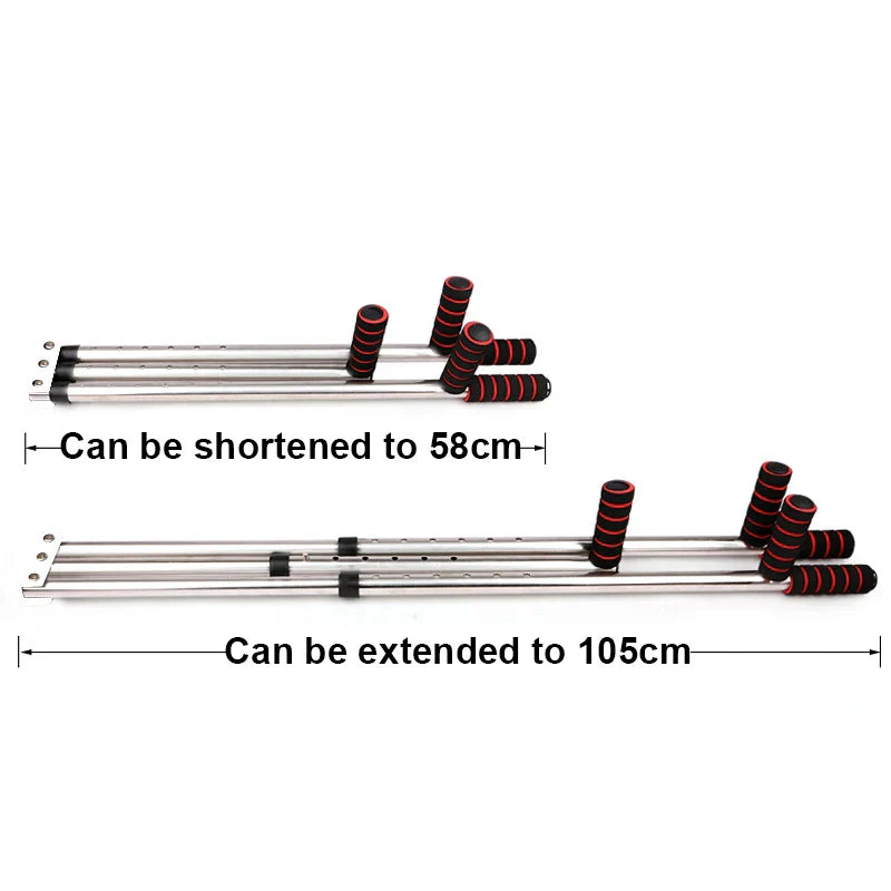 3-Bar Leg Stretcher 6-Hole Adjustment Red Fitness - Tophatter Daily Deals