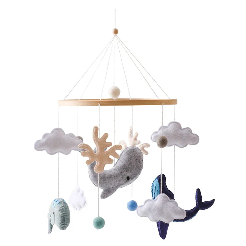 Baby Crib Mobile Wooden Musical Newborn Sensory Toys Whale-01 - Tophatter Daily Deals