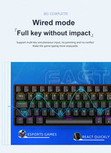 60 Percent Mechanical Mini Keyboard Wired RGB Portable - Tophatter Daily Deals