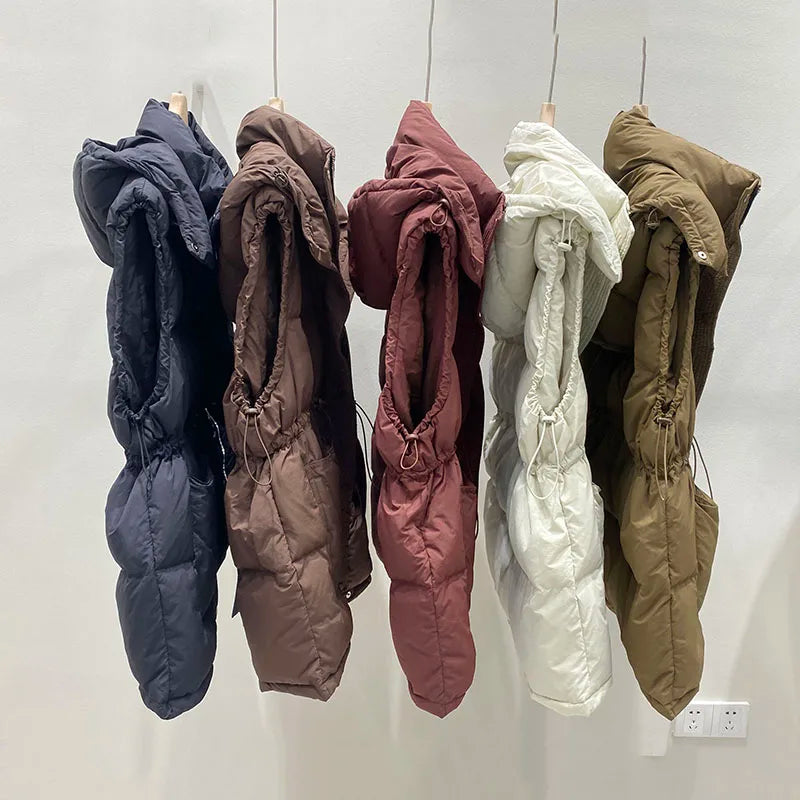 Lightweight Relaxed Women Down Vest - Hooded, Down, Winter - Tophatter Daily Deals