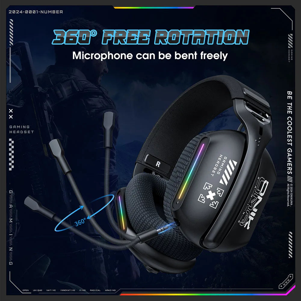 Wireless Gaming Headset Tri Mode Bluetooth Wired Immersive - Tophatter Daily Deals