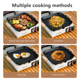 Square Camping BBQ Grill Pan Black Camp Cooking - Tophatter Daily Deals