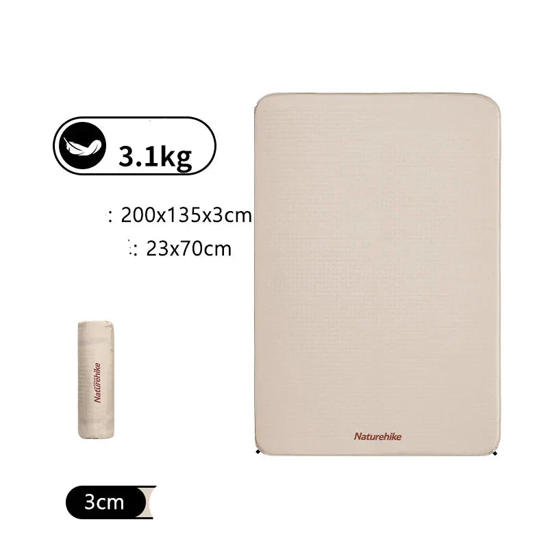 Self-Inflating Air Mattress 3cm Thick Folding Mat Khaki Camping & Hiking - Tophatter Daily Deals
