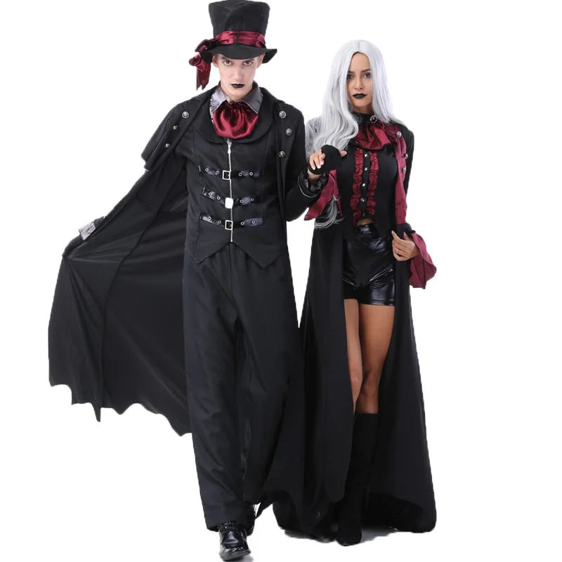 Vampire Costume Set Gothic Couple Halloween 2025 Cosplay - Tophatter Daily Deals