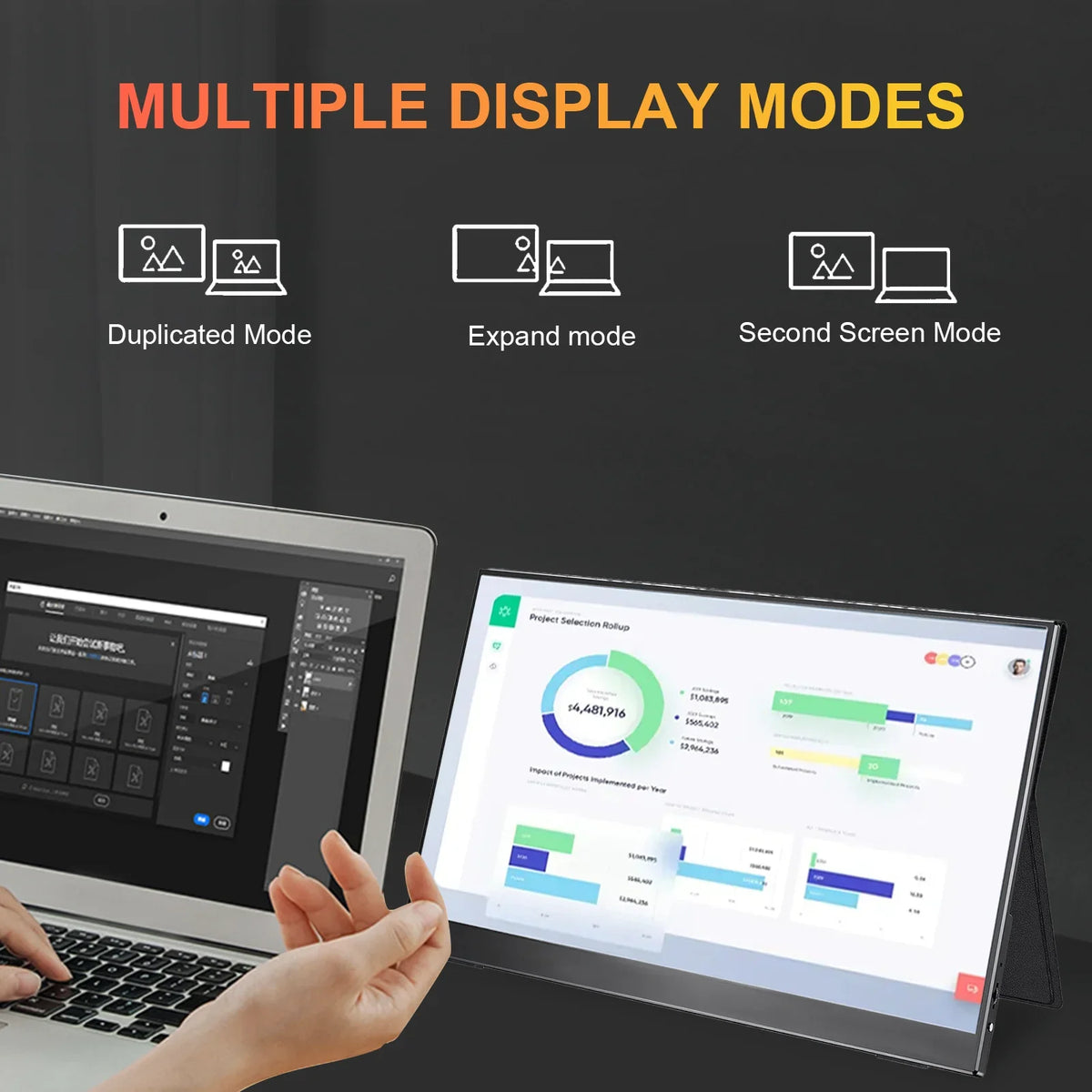 Portable 15.6 Inch FHD IPS Gaming Monitor 3ms Speaker - Tophatter Daily Deals