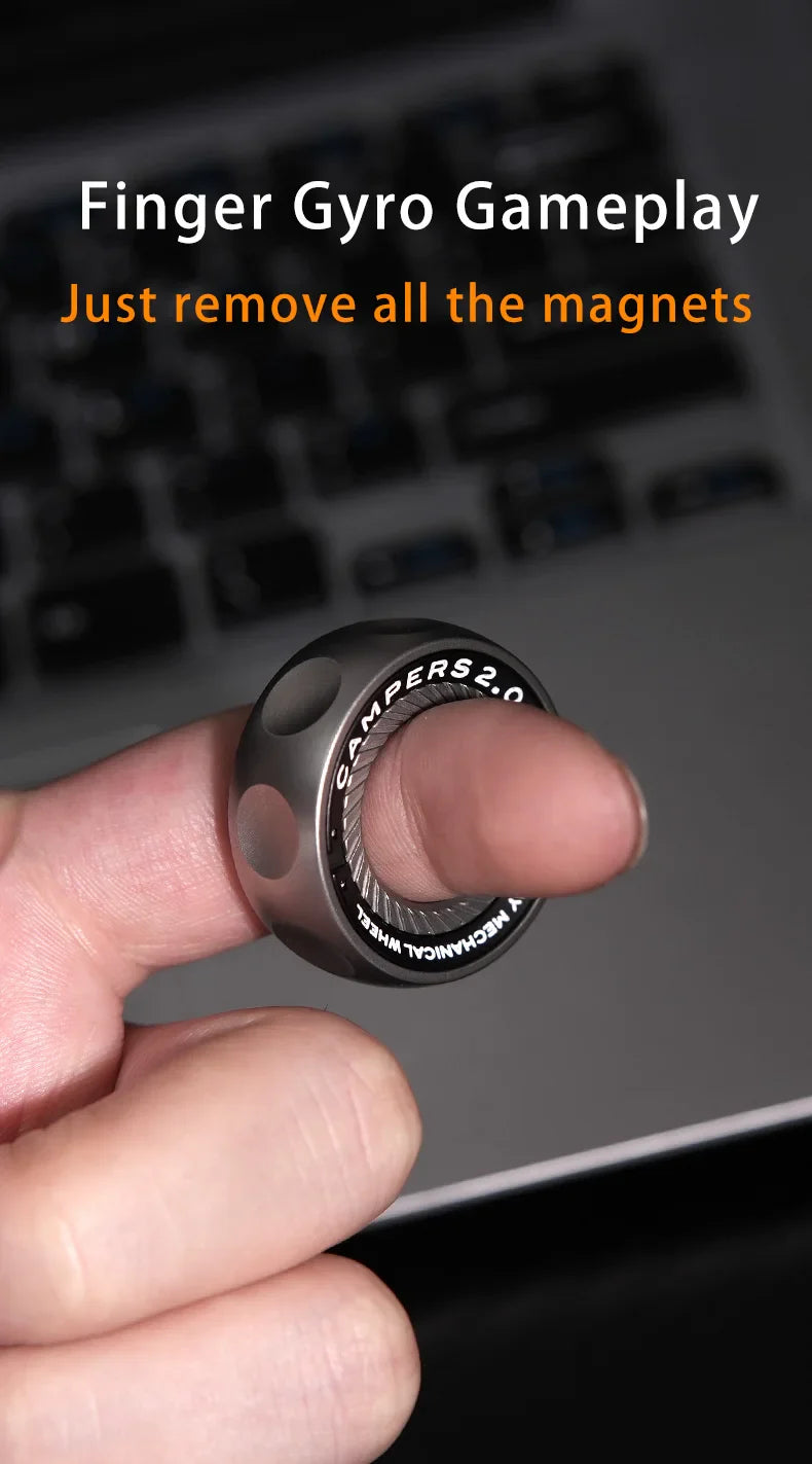 Magnetic Ratchet Fidget Ring Stainless Steel EDC Gift - Tophatter Daily Deals