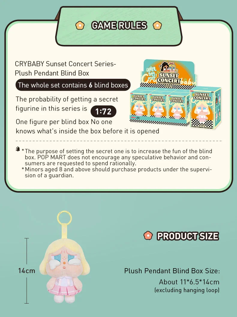 Genuine Pop Mart Crybaby Sunset Concert Series - Plush Pendant Blind Box Anime - Tophatter Daily Deals