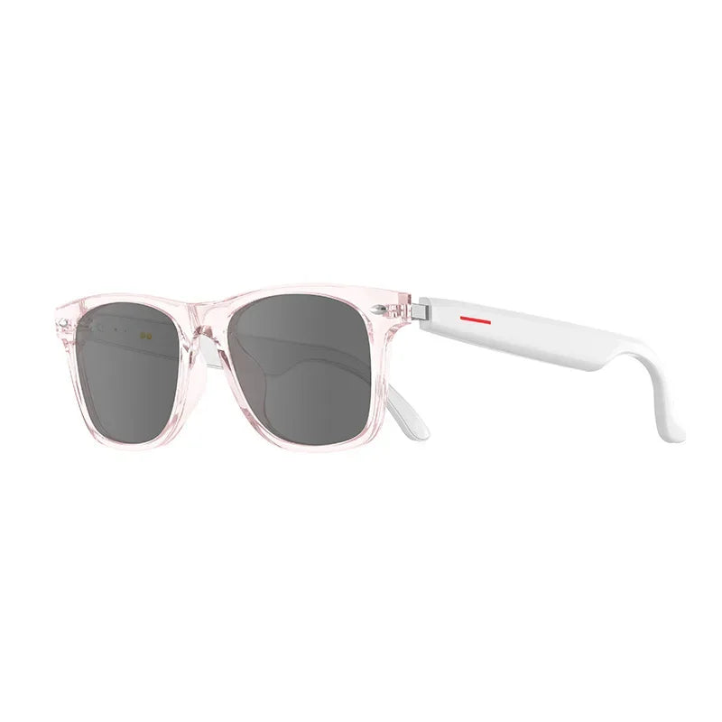 Smart Translation Glasses Bluetooth Call Voice Assistant Pink FULL FRame - Tophatter Daily Deals