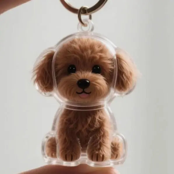 Dog Hair Keepsake Keychain Pendant Clear Resin Charm 17 - Tophatter Daily Deals