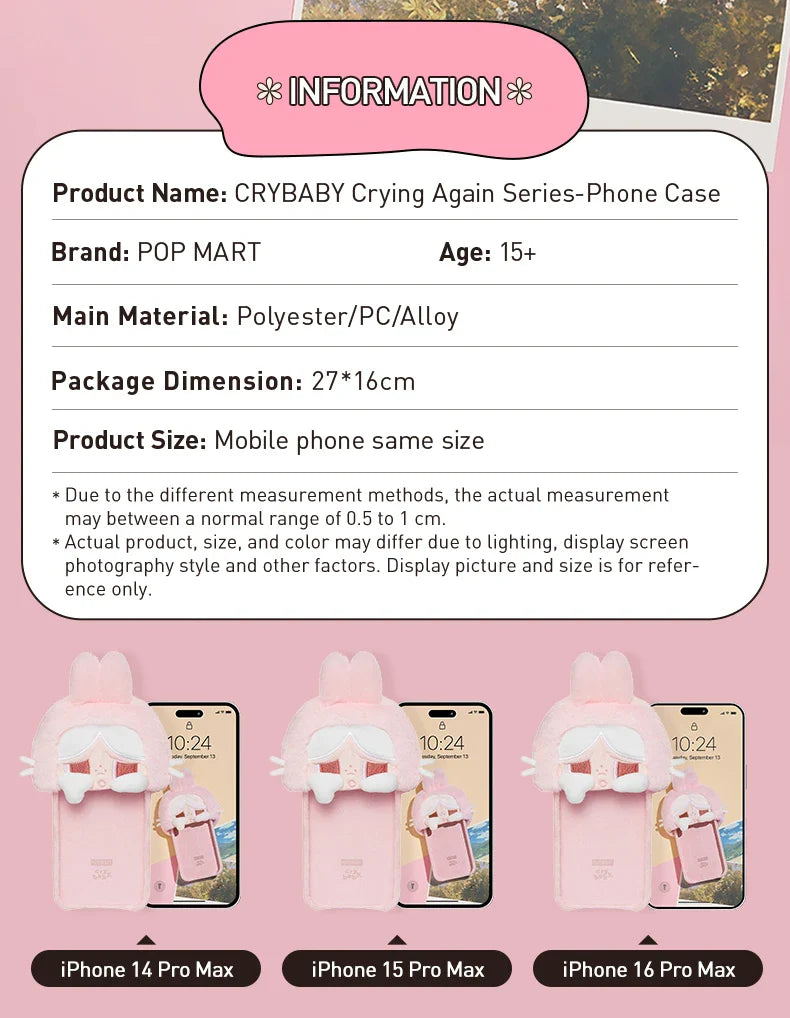 Genuine Pop Mart Crybaby Crying Again Series - Plush Phone Case for iPhone Anime - Tophatter Daily Deals