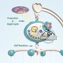 Crib Mobile Remote Music Light Newborn Sensory Toys - Tophatter Daily Deals