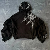 Oversized Unisex Hoodie - Cropped Relaxed Cotton Streetwear Black - Tophatter Daily Deals