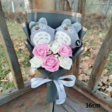 My Neighbour Totoro Plush Bouquet Flowers Pink x Grey Anime - Tophatter Daily Deals