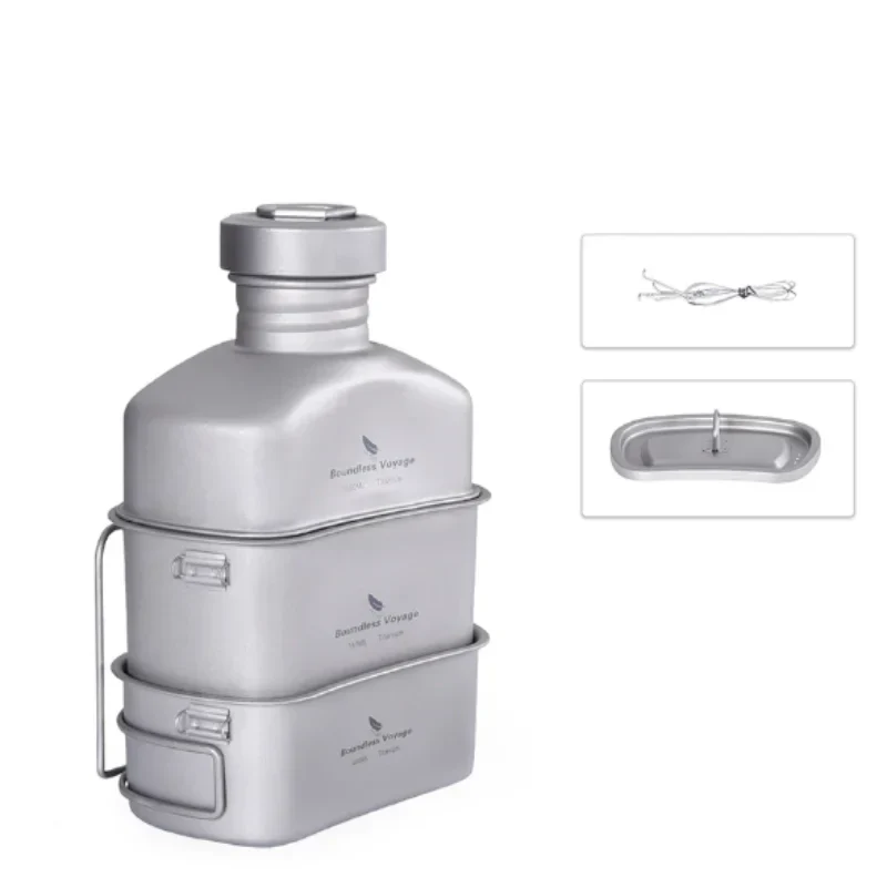 Titanium Camping Cooking Mess Set Grey Camp Cooking - Tophatter Daily Deals