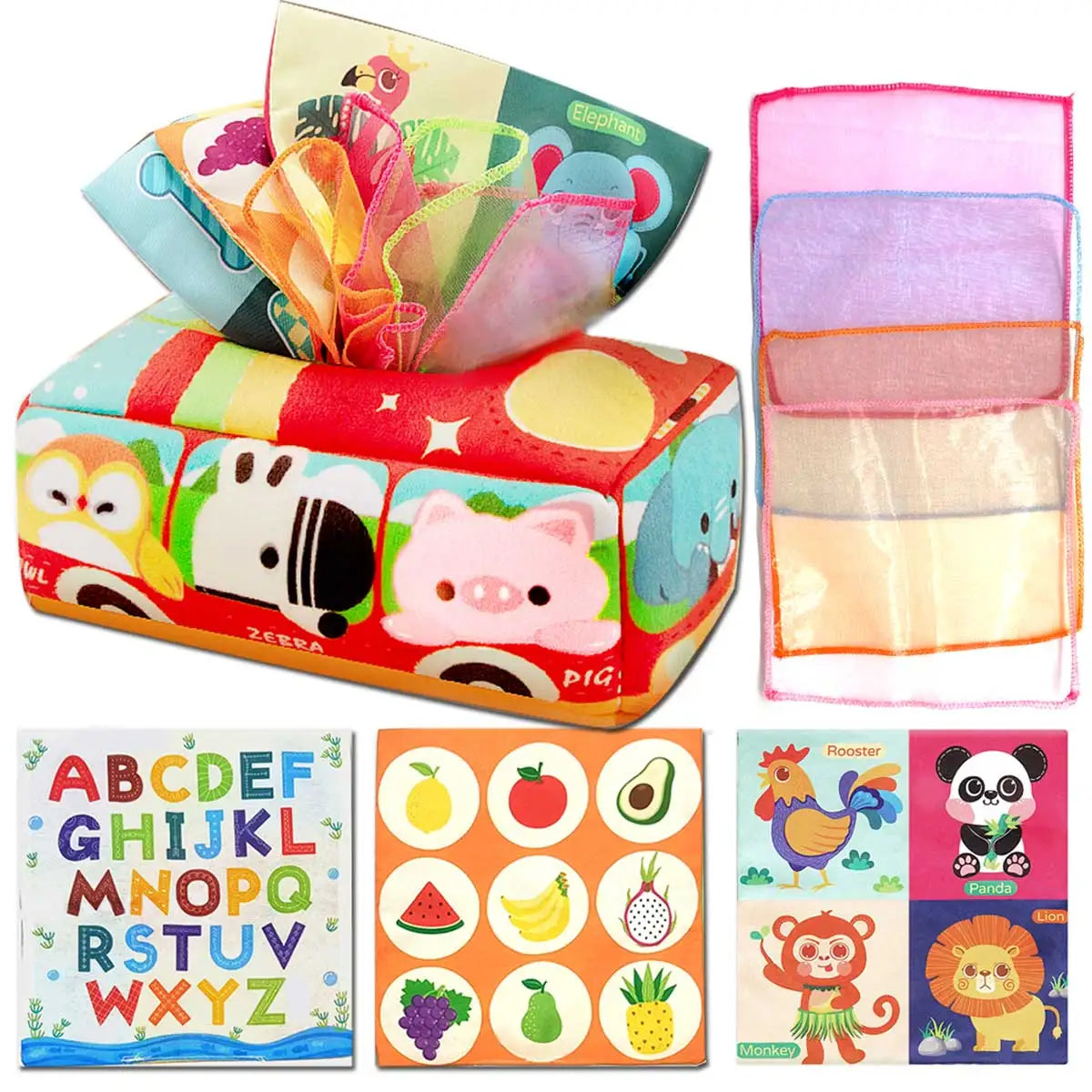 Montessori Cloth Tissue Box Toy Newborn Sensory Toys - Tophatter Daily Deals
