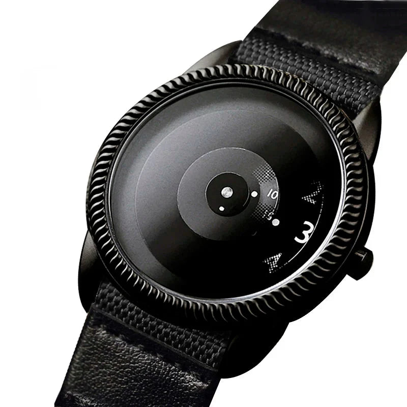 Quartz Handless Watch Canvas Strap Minimalist Style BD-black - Tophatter Daily Deals
