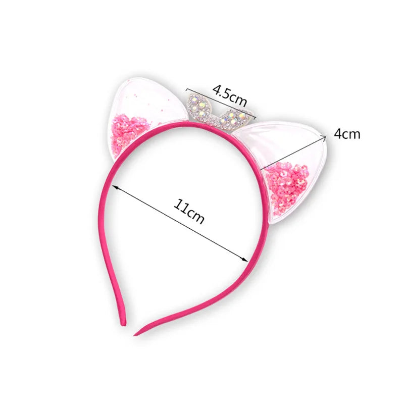 Glitter Sequins Cat Ear and Bow Headbands Multicoloured Mythical - Tophatter Daily Deals