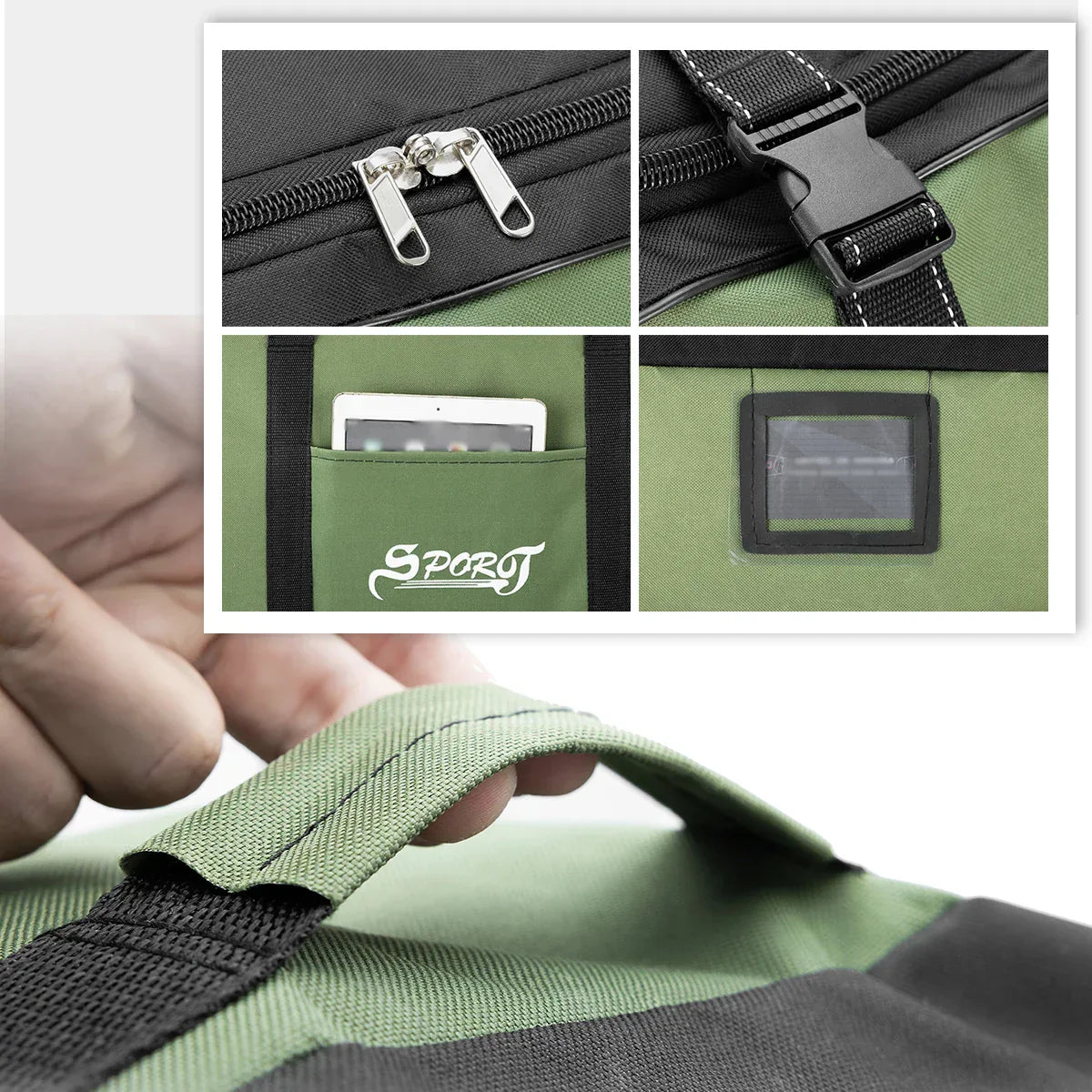 Wheeled Outdoor Travel Storage Bag Green Duffel Bags - Tophatter Daily Deals