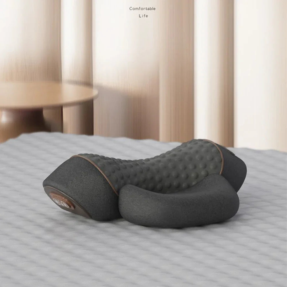 Neck Massage Pillow Heating Vibration Memory Foam Support - Tophatter Daily Deals