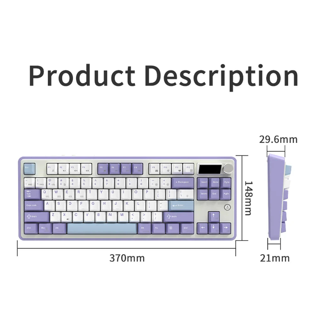 Mechanical Keyboard 87 Key Tri Mode RGB Hot Swappable - Tophatter Daily Deals