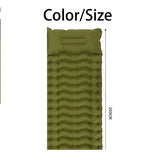 Inflatable Sleeping Pad Built-In Pillow Compact Green Camping & Hiking - Tophatter Daily Deals