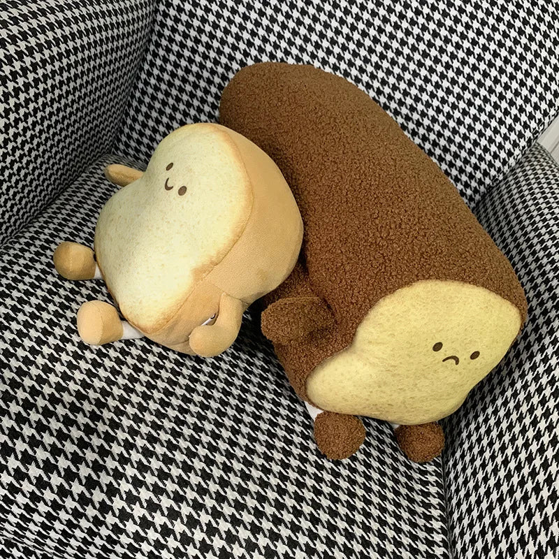 Happy and Sad Face Toast Bread Plushie Food - Tophatter Daily Deals