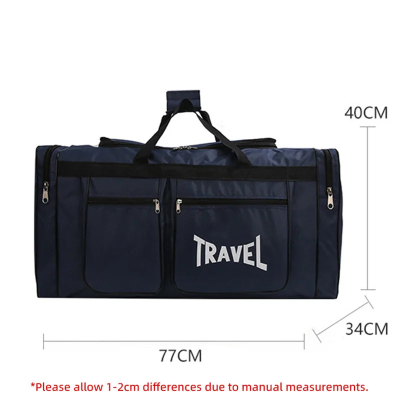 80L Foldable Waterproof Travel Duffel Bag Deep Blue Duffel Bags - Tophatter Daily Deals