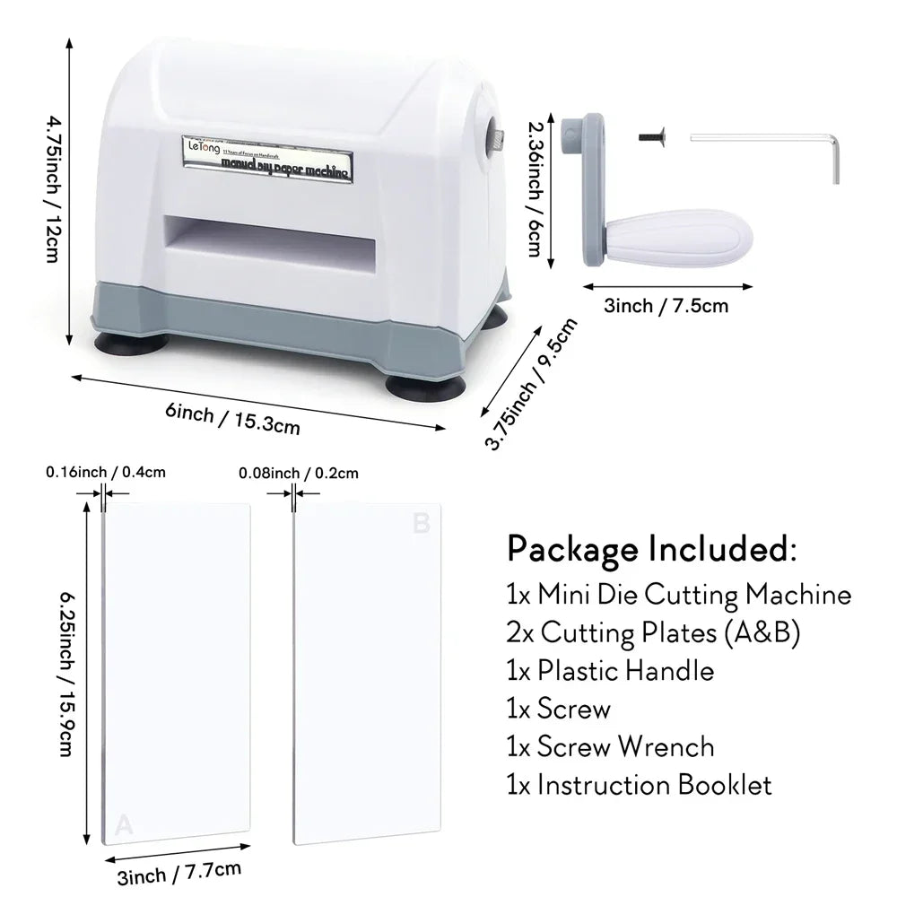 Mini Die Cutting Machine Portable Paper Embossing Tool 1 Set White - Tophatter Daily Deals