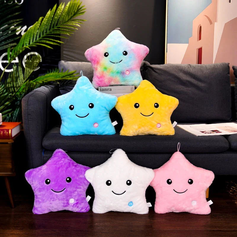 Luminous Star Plush Glowing LED Stars Cushion Outer Space - Tophatter Daily Deals