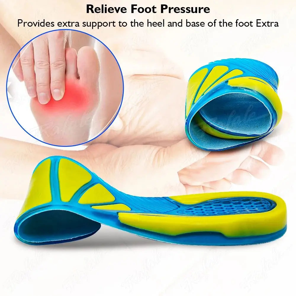 Gel Non Slip Shoe Insoles Silicone Massaging Orthotic Plantar Fascia Insole - Tophatter Daily Deals